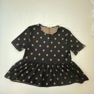 Chic Black Polka Dot Blouse